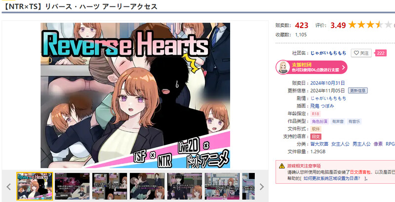 リバース・ハーツ アーリーアクセ V0.1.0 AI汉化 探索RPG/都市生活/被NTR插图